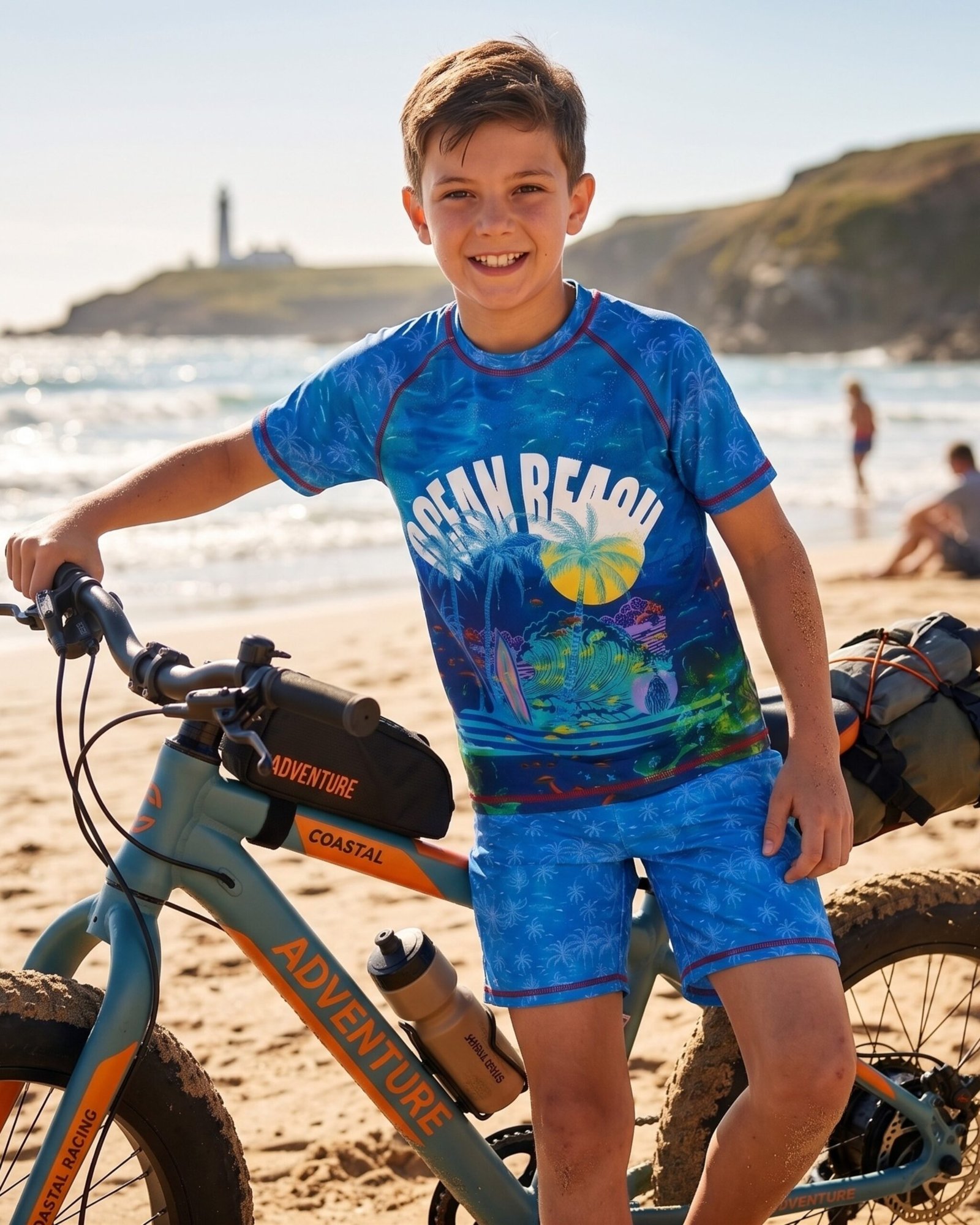DIRTY CLOTHES Boys Quick-Dry 2-Piece Ocean Life Swimsuit Set–Layered Crew Neck Tee with Layered Swim Shorts–Comfortable Swimwear for Beach & Pool (5-14Y) - Image 4