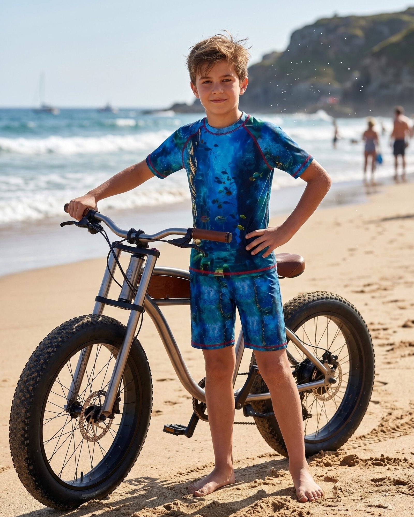DIRTY CLOTHES Boys Quick-Dry 2-Piece Ocean Life Swimsuit Set–Layered Crew Neck Tee with Layered Swim Shorts–Comfortable Swimwear for Beach & Pool (5-14Y) - Image 4