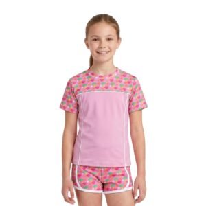 DIRTY CLOTHES Girls Quick-Dry 2-Piece Swimsuit Set–Two Layered Crew Neck Tops with Three Layered Swim Shorts–Comfortable Swimwear for Beach & Pool (5-14Y)